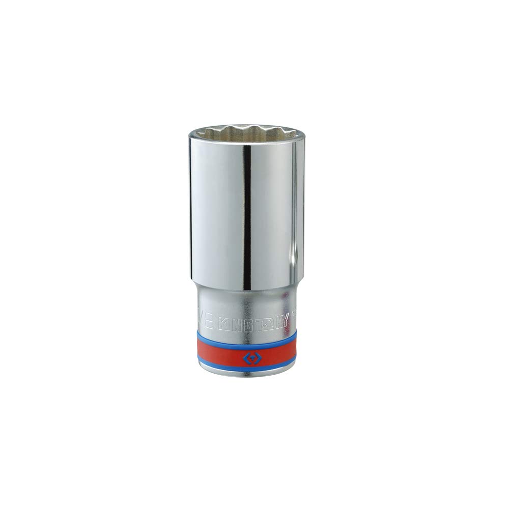 KING TONY 423036S Socket Long 1/2" Bi-Hexagonal L:77mm 1-1/8" for DIYers & Professionals, Built for Repair and Installation tasks, 77mm