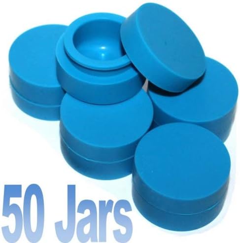 TitanOwl 50 x Non-Stick Storage Silicone Container Jar, Matte Outside & Shiny Round Inside Food Grade Carving Tool Non Stick Heat Resistant, POP (Blue)
