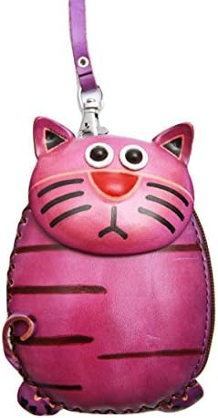 PurseWorld Women's Handmade Leather Cat Purse One Size Purple