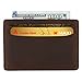 Villini Leather Slim Credit Card Holder - Front Pocket Wallet - Minimalist Card Case (Brown)