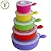 Evelots Microwave, Freezer Safe Bowls - 10 Piece Set - With Vented Lids and Handles - Soup Bowls, Ramen, Cookware, Food Container Microwave Safe - BPA Free Plastic