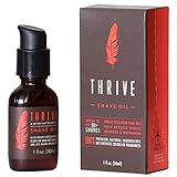 Thrive Natural Shave Oil for Men – Replaces Shaving Creams, Gels, Foams and Pre-Shave Oils – Shaving Oil Made in USA with Organic and Unique Premium Natural Ingredients for Healthier Skin – 1 oz/30ml