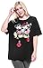 Disney Plus Size T-shirt Mickey Minnie Mouse Glitter Lips Kiss Print Black 1X
