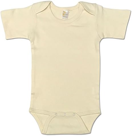 The Laughing Giraffe Unisex Infant Plain Blank Solid Cotton Baby Bodysuit Onesie (6-12M, Natural)