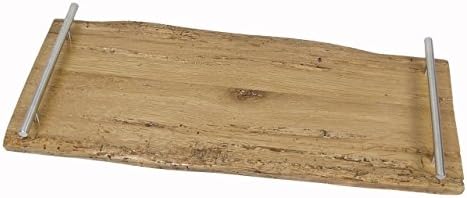 Reclaimed Rustic Live Edge White Oak Wood Coffee Table Ottoman Serving Tray - 10"X24"