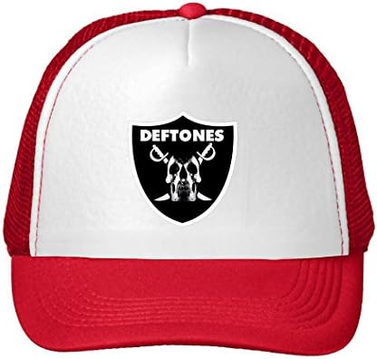 Adjustable Deftones Raider Logo Mesh Back Trucker Cap Red