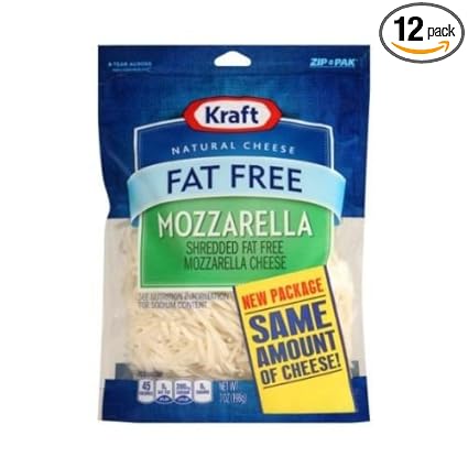 Kraft Zip Pak Natural Shredded Fat Free Mozzarella Cheese 7 Ounce 12 Per Case Amazon Com Grocery Gourmet Food