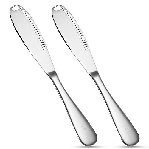 SFOPORD 2 Pack Stainless Steel Butter Spreader Knife, MultiFunction