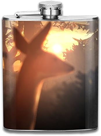 JIUHUBX Life Is Strange Arcadia Bay Deer Stainless Steel Liquor Flagon Retro Pocket Flask\Stainless Steel Travel Flask Great Little Gift,Safe And Nontoxic