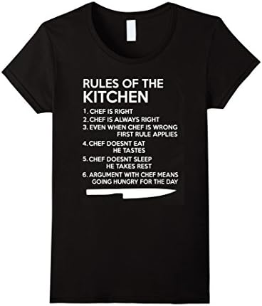 Women's Rules of the kitchen- chef shirt Small Black