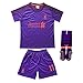 LES TRICOT 2018/2019 Liverpool Away #11 Salah Football Futbol Soccer Kids Jersey Shorts Socks Set Youth Sizes
