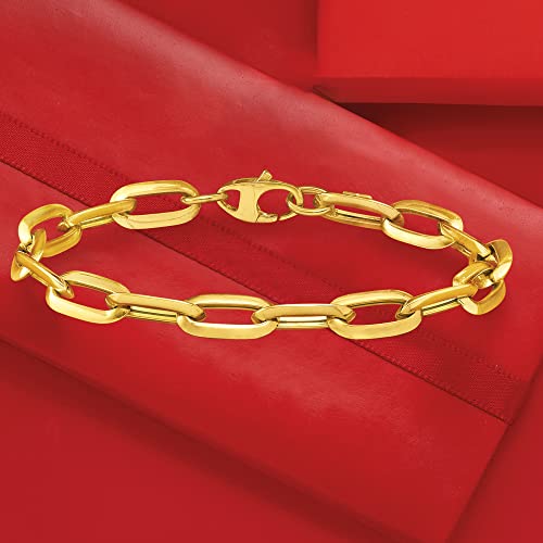RossSimons Italian 14kt Yellow Gold Paper Clip Link Bracelet. 8 inches