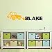 Custom Name Construction Wall Decal - Boys Girls Personalized Name Backhoe Wall Sticker - Custom Name Sign - Custom Name Stencil Monogram - Boys Cars Room Wall Decor