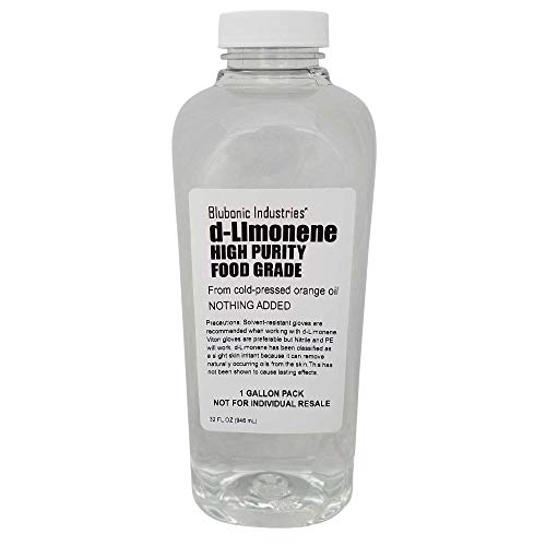 Blubonic Food Grade d-Limonene HP (Highest Purity) Orange Oil, Solvent, Medicinal, Cleaner, Degreaser, dLimonene (Gallon)