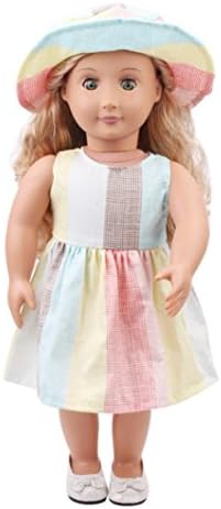GBSELL Sun Hat and Dress Summer Clothes Accessories For 18 inch Our Generation American Girl (I)