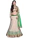 Janasya women's Pink net Lehenga with border