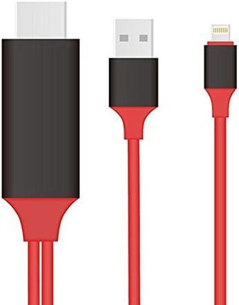 High Speed HDMI Cable 6.5ft - Plug and Play No need Wifi 1080P HDTV Adapter for IPhone 5 5S 6 6S Plus 7 Plus iPad Pro