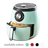 Dash DFAF455GBAQ01 Deluxe Electric Air Fryer + Oven Cooker with with Temperature Control, Non Stick Fry Basket, Recipe Guide + Auto Shut Off Feature, 6 qt, Aqua