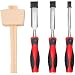Hi-Spec 4 Piece Wood Chisel Set including 3 Hardened Steel Chisels (1/2", 3/4", 1") & Wooden Mallet for Carving Wood, Carpentry, Sculpting, Framing, Woodturning, Making Furniture, Crafts & Woodwork