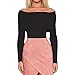 Elevin(TM)Women Sexy Short Top Tight Knitting Sweater Off-Shoulder Strapless T-shirt