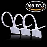 Acmer 160 PCS 6 inch Nylon Cable Marker Self locking Type，Nylon Cable Ties，Ethernet Wire Zip，Assorted Colors Nylon.