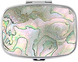 Rectangle Pill Case - Closeup of Abalone Shell Custom Fashion Style pill box - 2 Compartments pill box/pill case