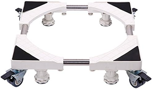 Adjustable Mobile Base 8 Strong Locking Rubber Swivel Wheels and 4 feets for Washing Machine and refrigerator