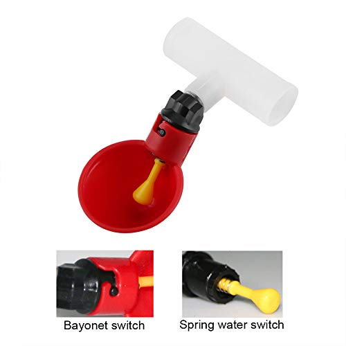 HERCHR 8 Stücke Automatische Geflügel Trinker, Geflügel Trinkbecher, Geflügeltränken Mit Automatischer Füllung Für Vogel Wachtel Taube Huhn Henne(Tube Diameter 25mm) – Bild 5