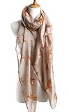 Sannea Lovely Fox Print Chiffon Scarves Scarf for Women/Girls