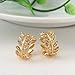 joyliveCY Women's Gold Plated Earrings Stud Dangle Willow Leaves Rhinestone Earrings