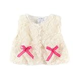 Mud Kingdom Baby Girl Faux Fur Bowknot Vest Fleece