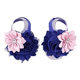 Voberry Baby Infant Girl's Barefoots Sandals Flower Bow Foot Flower (Blue)