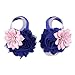 Voberry Baby Infant Girl's Barefoots Sandals Flower Bow Foot Flower (Blue)