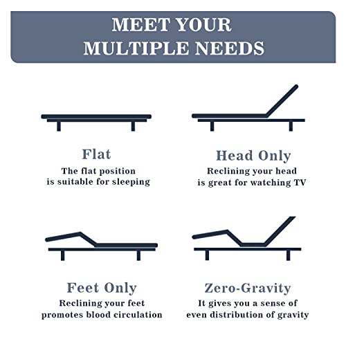 Allewie Queen Adjustable Bed Base Frame with New Generation Motor