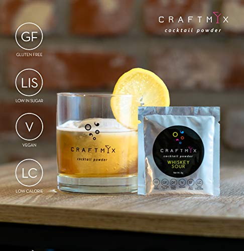 Low Calorie, Low Carb, Low Sugar Cocktail Mix | All Natural, Organic Gluten Free, Vegan Drink Mixers for Liquor or Non-Alcoholic Beverages | 10 Single-Serving Packets by Craftmix (Variety)