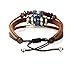 Durango Beaded Leather Zen Bracelet, Celtic Bead, Adjustable Wristband, in Gift Box