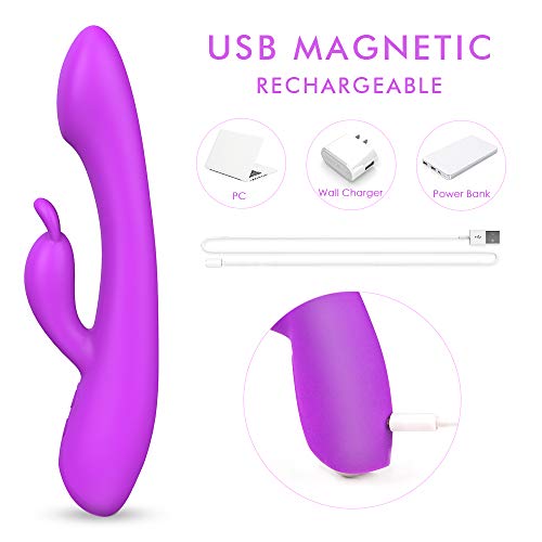 Rabbit Vibrator,G Spot Vibrator Vibrating Dildo Vibrator with 9 Powerful Vibration for Clitoral Stimulation,Ultra Soft Adult Sex Toys
