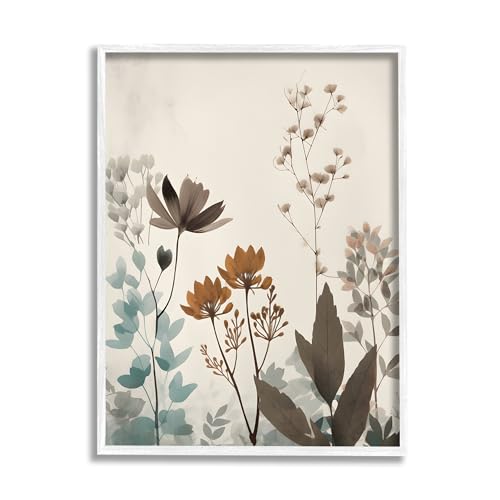 Stupell Industries Soft Beige Botanicals Framed Giclee Art by Petals Prints Des…