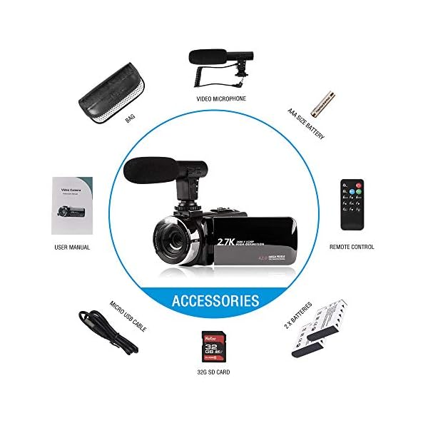 Filmadora 2.7 K Ultra HD Vloger Youtube con micrófono - Imagen 8