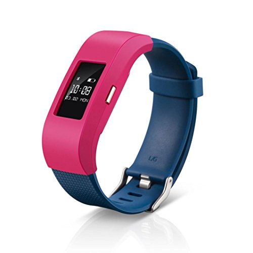 HOT ! Ninasill Exclusive Luxury Silicone Slim Designer Sleeve Case Band Cover for Fitbit Charge 2 (Hot Pink)