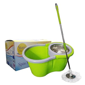 Sterling 360 Degree Spin Mop with Stainless Steel Disc and Steel Spinner (Multicolour)