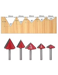 Bestgle   Juego de brocas de enrutador con grabado CNC, bisel V, 60 90 120 grados, herramienta de corte de carpintería 3D, vástago de 0.236 in