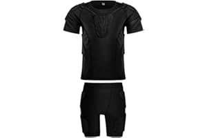 Jellybro Boy's Football Shirts with Pads Kids' Protective Gear Set Trainning Suit for Basketball, Football,Skidding Rib Chest