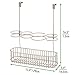 mDesign Metal Over Door Bathroom Hair Care & Styling Tool Organizer Storage Basket for Hair Dryer, Flat Irons, Curling Wands, Hair Straighteners - Hang Inside/Outside Cabinet Doors - Satin