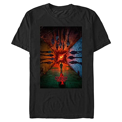 Stranger Things Men's Big & Tall S4 Main Poster Short Sleeve Tee, Black, Large…