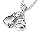 FANS JEWELRY Mens Vintage 316L Stainless Steel Boxing Gloves Pendant Necklace with 24 Inch Twist Rope Chain