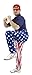 USA Flag Pants | American Patriot Roundhouse Kick of Freedom Heavy Woven Pants-L/XL