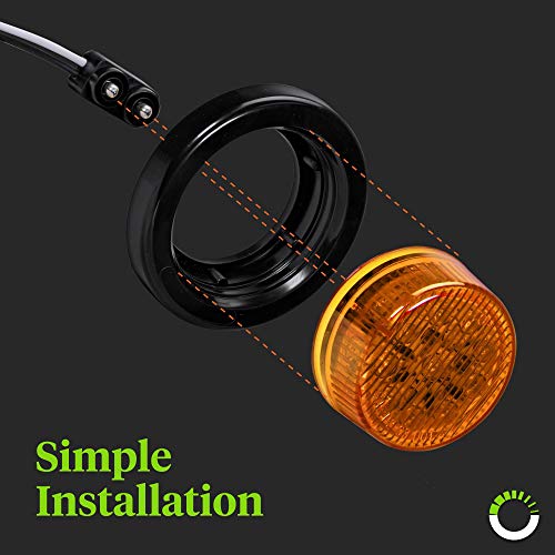 8pc 2" Amber Round Trailer LED Clearance Marker Lights [DOT FMVSS 108