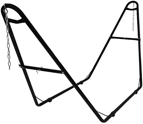Sunnydaze 550-Pound Capacity Universal Multi-Use Heavy-Duty Steel Hammock Stand 2 Person Fits Hammocks 9 to 14 Feet Long Black