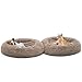 MIXJOY Orthopedic Dog Bed Comfortable Donut Cuddler Round Dog Bed Ultra Soft Washable Dog and Cat Cushion Bed (23”x23”) (Brown)thumb 1